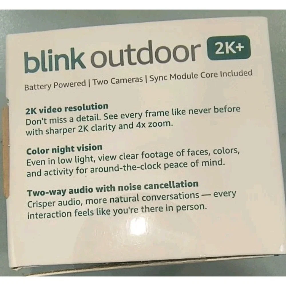 Blink Outdoor 2K+ Wireless Security Camera 2K 2-Pack w/Sync NEW Alexa Smart